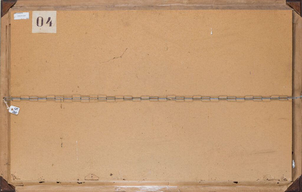 Verso da obra Philipina e Pedro Jung - acervo Museu Visconde de São Leopoldo. Projeto de restauração do acervo museológico de São Leopoldo. Foto: Nilton Santolin